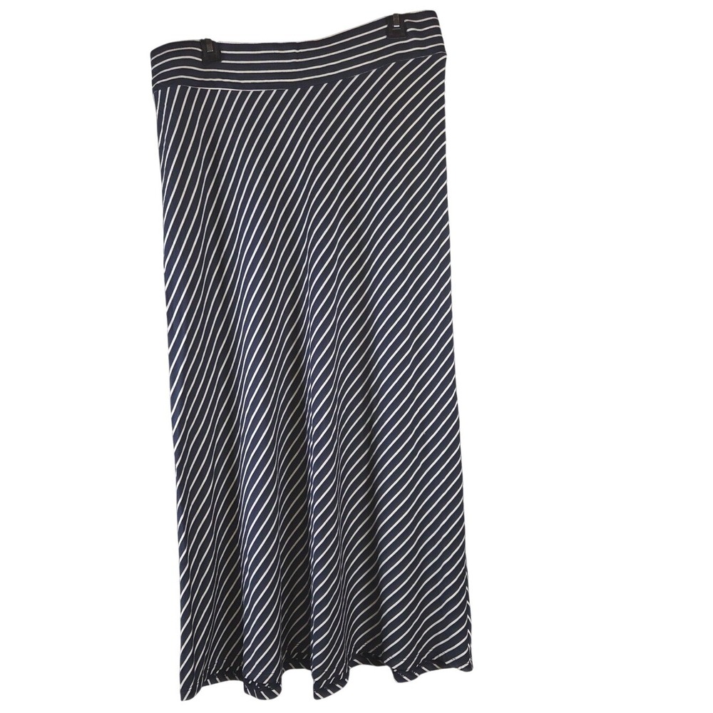 INC International Concepts Maxi Skirt Womens Large Navy Blue Striped